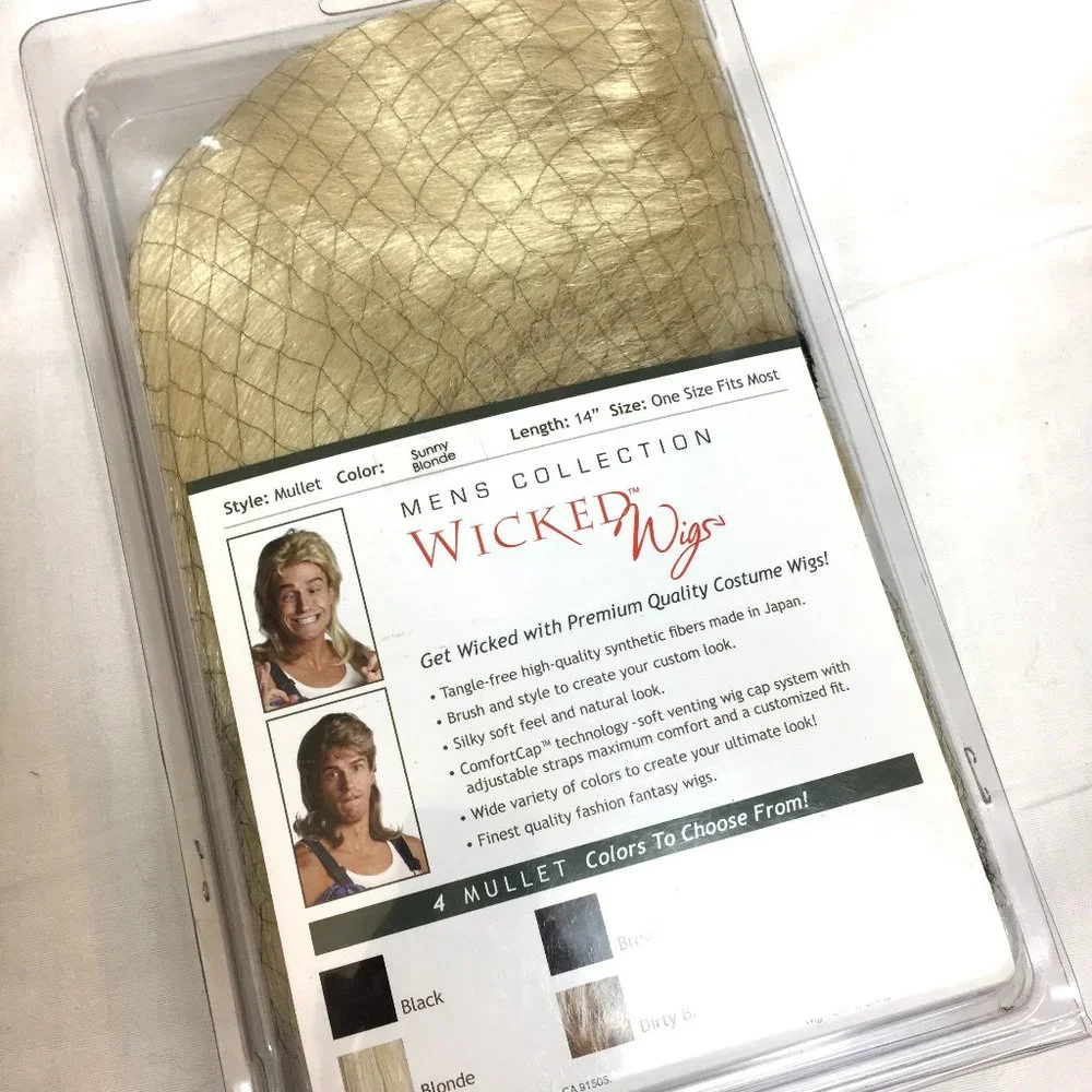 1980’s Style Mullet Wig - Sunny Blonde NIP - NWOT -  NOS